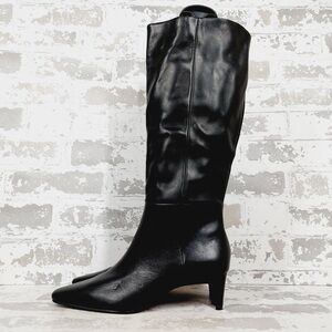 NEW Steve Madden Dagne Black Leather Heeled Winter Boots K18